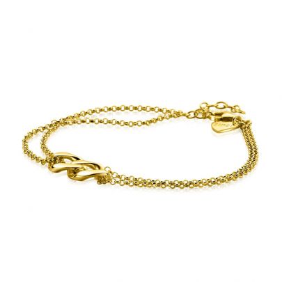 Zinzi goud op zilveren multi-look armband 17 - 20 cm., ZIA2331 Verguld zilver Zinzi