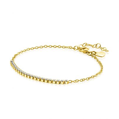 Zinzi goud op zilveren armband met zirkonia's 16 - 19 cm., ZIA2370Y Verguld zilver Zinzi