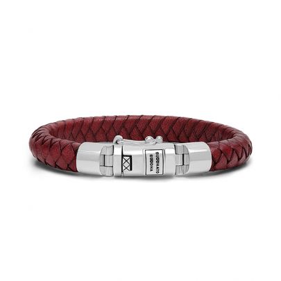 Buddha to Buddha Ben rode lederen armband 19 cm., 180 RD E Zilver Leer Buddha to Buddha