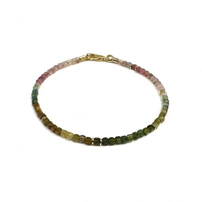 Stones in Style goud op zilveren armband met toermalijn 19 cm., B-23-30444 GO Verguld zilver Stones in Style