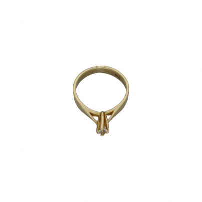 Geelgouden mini solitairring hanger met zirkonia Goud