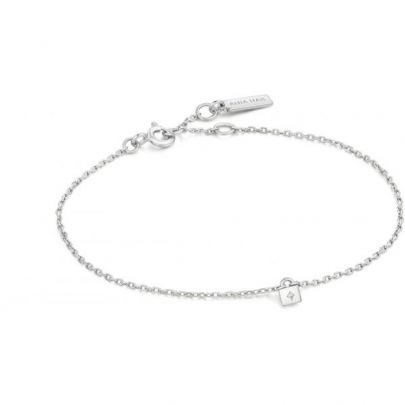 Ania Haie zilveren Under Lock & Key armband met zirkonia 16,5 - 18,5 cm., B032-02H Zilver Ania Haie