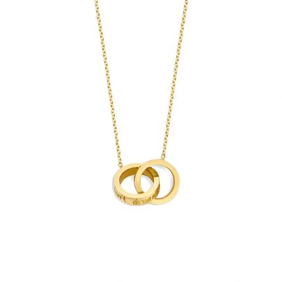 Just Franky geelgouden Iconic Double Open Circle ketting 42 - 44 cm. Goud Just Franky