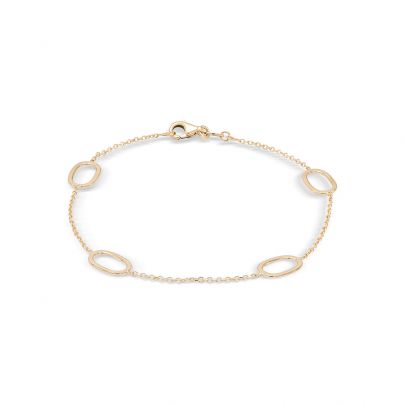 Monzario geelgouden armband met ovale schakels 18,5 cm., 1463-A GEEL Goud Monzario