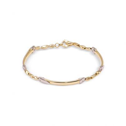 Monzario bicolor gouden schakelarmband 19 cm., 1460A BIC Goud Monzario