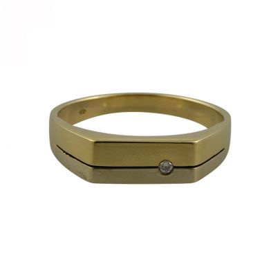 Bicolor gouden ring met diamant, Nederland ca. 2000 Goud