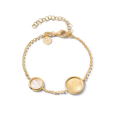 Casa Jewelry goud op zilveren Minou armband met parelmoer 16 - 21 cm., PA.3001.00 Verguld zilver Casa Jewelry