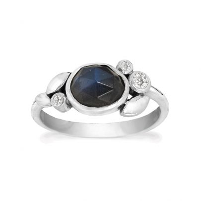 Rabinovich zilveren Bliss ring met labradoriet en zirkonia's, 79903013-54 Zilver Rabinovich