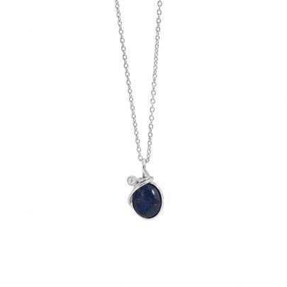 Rabinovich zilveren Starry Night ketting met lapis lazuli en zirkonia 42 - 45 cm., 80002014 Zilver Rabinovich