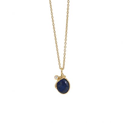 Rabinovich goud op zilveren Starry Night ketting met lapis lazuli en zirkonia 42 - 45 cm., 80002314 Verguld zilver Rabinovich