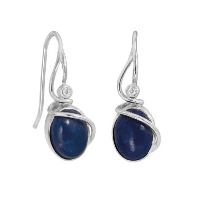 Rabinovich zilveren Starry Night oorhangers met lapis lazuli en zirkonia, 80004014 Zilver Rabinovich