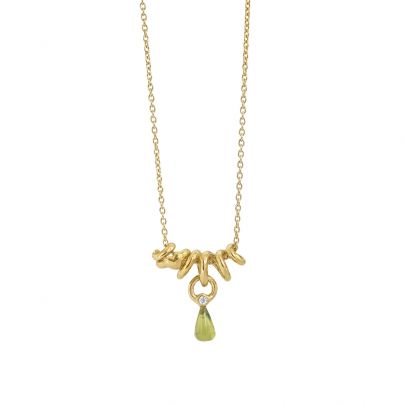 Rabinovich goud op zilveren Rainforest Dew ketting met peridot en zirkonia 42 - 45 cm., 80202379 Verguld zilver Rabinovich