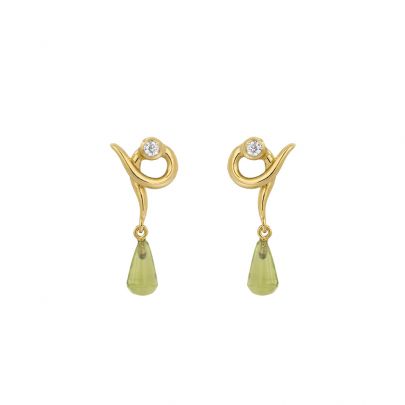 Rabinovich goud op zilveren Rainforest Dew oorhangers met peridot en zirkonia, 80205379 Verguld zilver Rabinovich