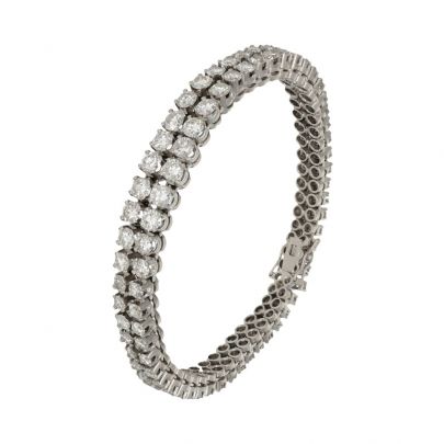 Witgouden tennisarmband met diamant 18 cm. Goud