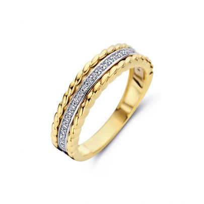 Rikkoert bicolor gouden ring met diamant Goud Rikkoert Huiscollectie