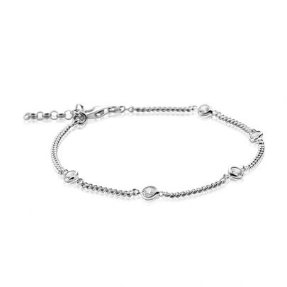 Zinzi zilveren schakelarmband met zirkonia, ZIA2263 Zilver Zinzi