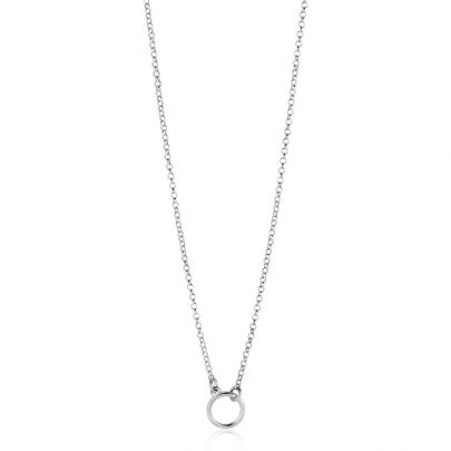 Zinzi zilveren ketting met opengewerkte cirkel 40 - 45 cm., ZIC2523 Zilver Zinzi