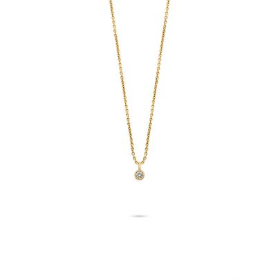 Miss Spring geelgouden Duchess ketting met diamant 42 - 45 cm., MSH741GG-DI Goud Miss Spring