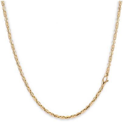 Monzario geelgouden fantasie schakelketting 45 cm., 81C GEEL Goud Monzario