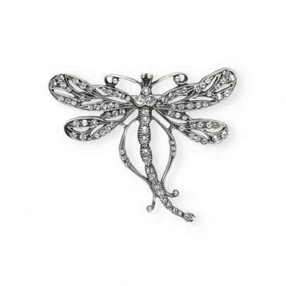 Timeless Classics by GL zilveren broche/hanger libelle met zirkonia, 34909 Zilver Timeless Classics by GL