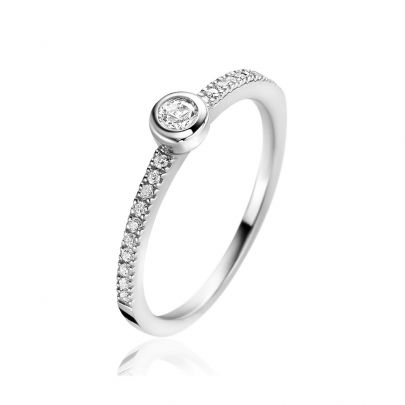 Zinzi zilveren ring met zirkonia, ZIR2422-54 Zilver Zinzi