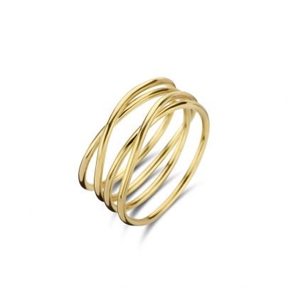 Casa Jewelry goud op zilveren wikkeltje ring, TR.0431.56 Verguld zilver Casa Jewelry