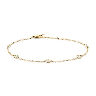 Blush geelgouden armband met zirkonia 16,5 - 18 cm., 2237YZI Geelgoud Blush