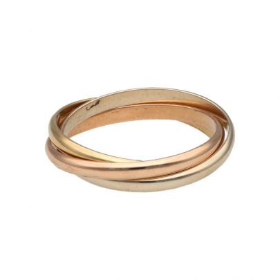 Tricolor gouden "Trois Anneaux" ring, ItalÔe ca. 2000 Goud