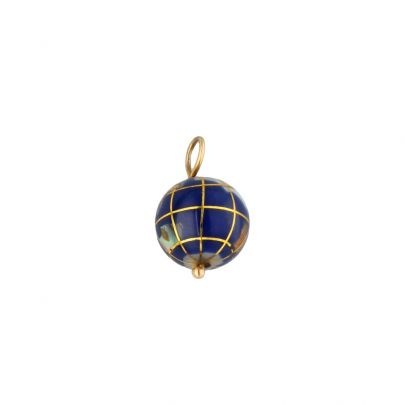 Geelgouden wereldbol hanger met lapis lazuli en diverse edelstenen Goud