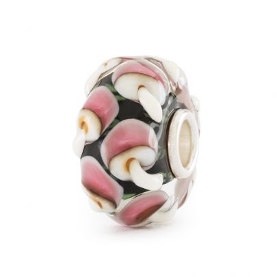 Trollbeads glasbedel Paddenstoel van vitaliteit, TGLBE-20426 Zilver Glas Trollbeads