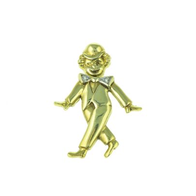 Geelgouden hanger clown met diamant Goud