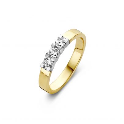 Rikkoert geelgouden ring met diamant Goud Rikkoert Huiscollectie