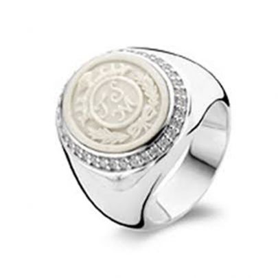 Ti Sento zilveren ring met camé en zirkonia's, 1762WL/56 Zilver Ti Sento