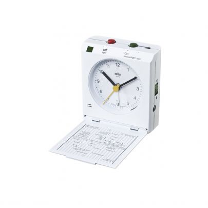 Braun witte wekker met quartz-uurwerk, 711 Kunststof Braun