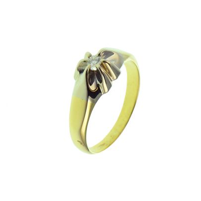 Geelgouden Engelse ring met diamant Goud