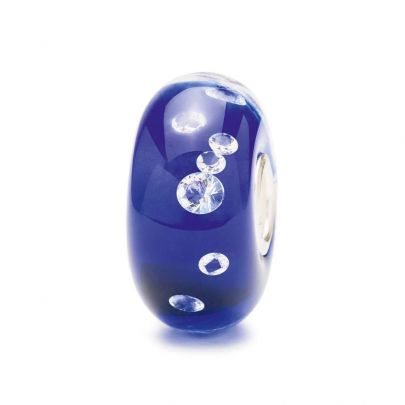 Trollbeads glasbedel Diamond-like blauw, TGLBE-00027 Zilver Glas Trollbeads