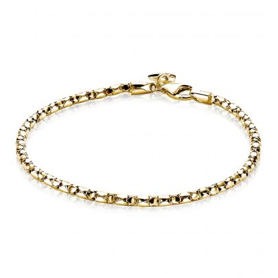 Zinzi goud op zilveren fantasie armband 19 cm., ZIA1129GA Zilver Verguld Zinzi