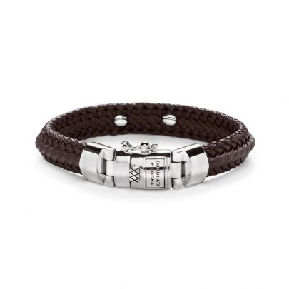 Buddha to Buddha Nurul Small bruine lederen armband 19 cm.