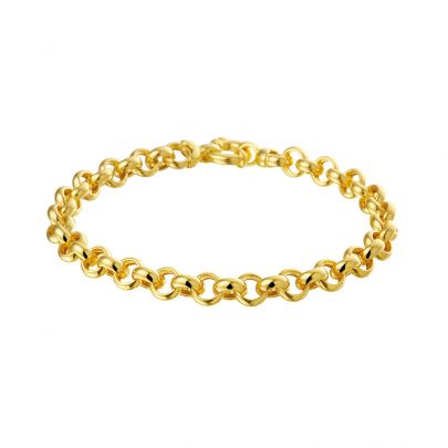 Rikkoert geelgouden jasseron armband 18,5 cm.