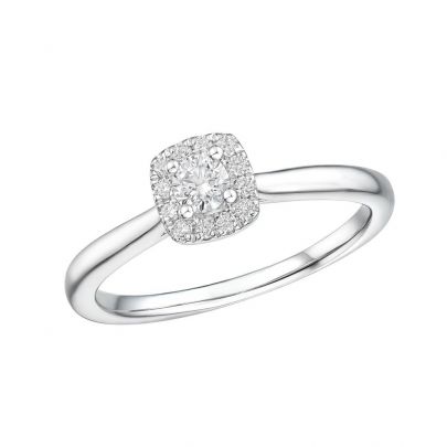 Rikkoert witgouden entourage ring met diamant