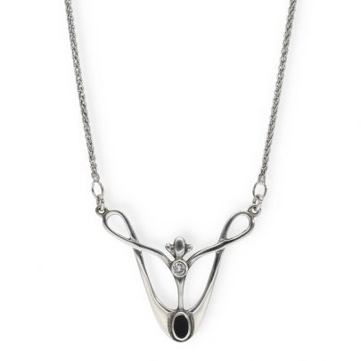 Timeless Classics by GL zilveren ketting met onyx en zirkonia 42 cm., 64502 Zilver Timeless Classics by GL