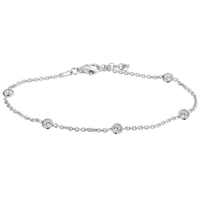 Rikkoert zilveren armband met zirkonia's 17 - 19 cm. Zilver Rikkoert Huiscollectie