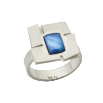 Lorena zilveren ring met blauwe maansteen, 9955-sr-mo Zilver Lorena