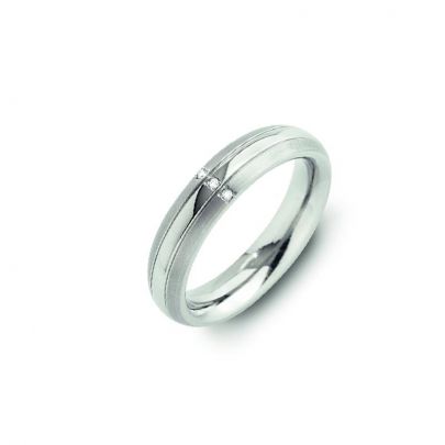 Boccia titanium ring met diamant, 0131-0356