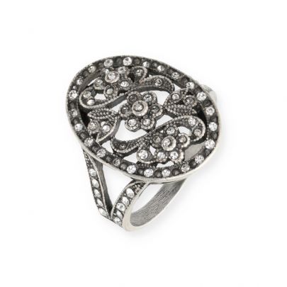 Timeless Classics by GL zilveren ring met bloemen en zirkonia, 15640-55