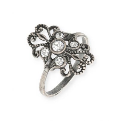 Timeless Classics by GL zilveren ring met krullen en zirkonia, 12642-53