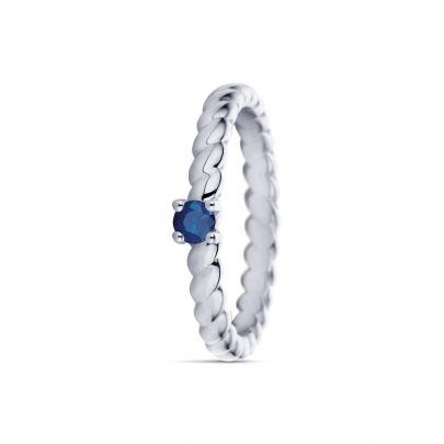 Miss Spring witgouden Charlie ring met blauwe saffier, MSR600SAWG-L-56 Goud Miss Spring