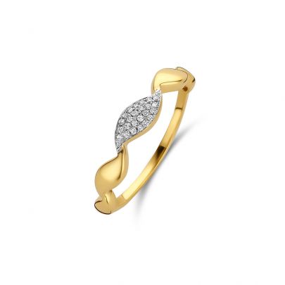 Rikkoert geelgouden ring met diamant, R0140S09VYA, R0140S09VYA