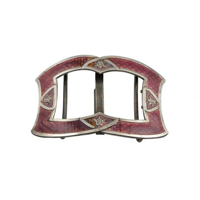 Metalen gesp Art Nouveau met emaille, Frankrijk ca. 1900