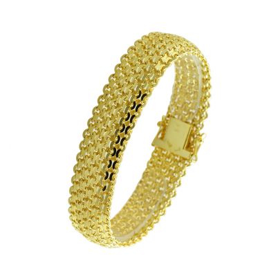 Geelgouden armband met anker schakels 19 cm.